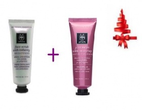 Apivita Face Scrub Bilberry 50ml + Apivita Face Mask Pink Clay 50ml, Απολέπιση και καθαρισμός προσώπου για άμεση λάμψη Apivita Face Scrub Bilberry 50ml + Apivita Face Mask Pink Clay 50ml, Απολέπιση και καθαρισμός προσώπου για άμεση λάμψη