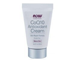 Now Foods CoQ10 Antioxidant Cream 59ml, Κρέμα προσώπου με υαλουρονικό οξύ για φυσική αποκατάσταση των ζημιών και ελαττωμάτων του ώριμου δέρματος