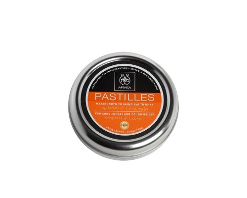 APIVITA Pastilles, Καραμέλες για το λαιμό, μαλακώνουν το λαιμό και το βήχα με πρόπολη και γλυκόρριζα 45g APIVITA Pastilles, Καραμέλες για το λαιμό, μαλακώνουν το λαιμό και το βήχα με πρόπολη και γλυκόρριζα 45g