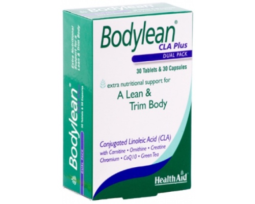 Health Aid Bodylean CLA Plus Διπλή Αδυνατιστική Σύνθεση για Γρήγορο Αδυνάτισμα, 30 κάψουλες & 30 ταμπλέτες