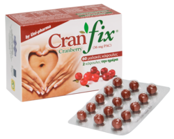 Uni-Pharma Cranfix, Mοναδικός συνδυασμός εκχυλίσματος cranberry με βιταμίνη C, σελήνιο και ψευδάργυρο, σχεδιασμένος ώστε να συνεισφέρει στη φυσιολογική λειτουργία του ανοσοποιητικού συστήματος, 60 κάψουλες