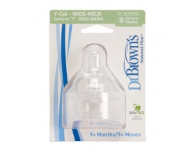 Dr. Brown's Natural Flow 312 Κοπή σχήματος Y, Θηλές σιλικόνης για στενό μπουκάλι κατάλληλο για βρέφη 9m+ 2 τεμάχια