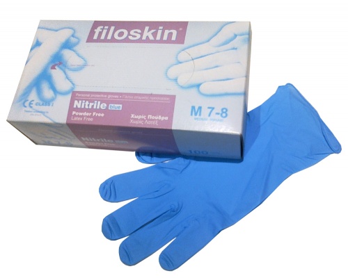 Γάντια Filoskin Cosmomed Nitrile, Γάντια ατομικής προστασίας νιτριλίου χωρίς πούδρα και λάτεξ νούμερο Small 100 τεμάχια Γάντια Filoskin Cosmomed Nitrile, Γάντια ατομικής προστασίας νιτριλίου χωρίς πούδρα και λάτεξ νούμερο Small 100 τεμάχια