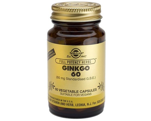 Solgar Ginkgo Biloba 60 Συμπλήρωμα Διατροφής που βοηθά στη μνήμη του εγκεφάλου (απώλεια μνήμης), αντιοξειδωτικό 60 κάψουλες