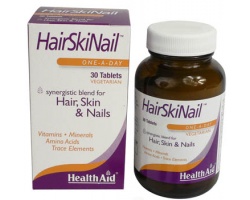 Health Aid Hair Skin Nail Συνδιασμός συστατικών για μαλλιά δέρμα και νύχια 30 ταμπλέτες  Health Aid Hair Skin Nail Συνδιασμός συστατικών για μαλλιά δέρμα και νύχια 30 ταμπλέτες
