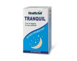 Health Aid Tranquil, Συμπλήρωμα διατροφής μείγματαν βοτάνων με ηρεμιστική δράση, για το άγχος και τη νευρικότητα 30 κάψουλες Health Aid Tranquil, Συμπλήρωμα διατροφής μείγματαν βοτάνων με ηρεμιστική δράση, για το άγχος και τη νευρικότητα 30 κάψουλες