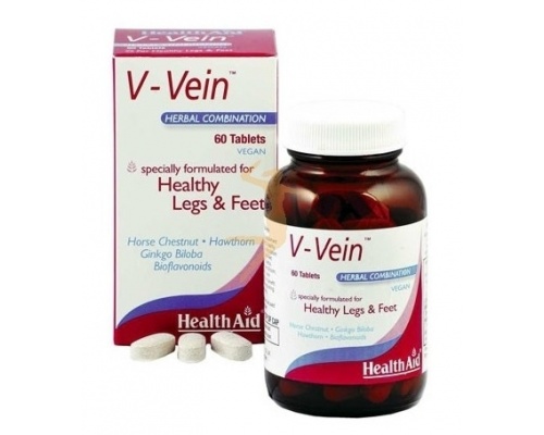 Health Aid V-Vein, Συμπλήρωμα διατροφής για το κυκλοφοριακό, για υγιή και ξεκούραστα πόδια 60 ταμπλέτες Health Aid V-Vein, Συμπλήρωμα διατροφής για το κυκλοφοριακό, για υγιή και ξεκούραστα πόδια 60 ταμπλέτες