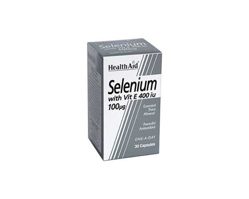 Health Aid Selenium με βιταμίνη Ε 400iu συμπλήρωμα διατροφής για την προστασία των κυττάρων του οργανισμού 30 κάψουλες