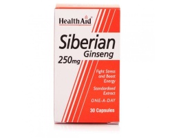 Health Aid Siberian Ginseng 250mg Φυσικό Ελιξήριο με Τονωτικές Ιδιότητες, 30 κάψουλες Health Aid Siberian Ginseng 250mg Φυσικό Ελιξήριο με Τονωτικές Ιδιότητες, 30 κάψουλες