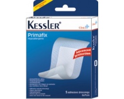 Kessler Clinica Primafix, Αποστειρωμένες αυτοκόλλητες για την προστασία μικροτραυμάτων 6 x 7cm 5 τεμάχια Kessler Clinica Primafix, Αποστειρωμένες αυτοκόλλητες για την προστασία μικροτραυμάτων 6 x 7cm 5 τεμάχια