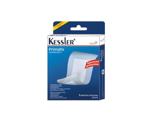Kessler Clinica Primafix, Αποστειρωμένες αυτοκόλλητες για την προστασία μικροτραυμάτων 6 x 7cm 5 τεμάχια Kessler Clinica Primafix, Αποστειρωμένες αυτοκόλλητες για την προστασία μικροτραυμάτων 6 x 7cm 5 τεμάχια