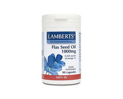 LAMBERTS Flax Seed Oil 1000mg, Συμπλήρωμα διατροφής ελαίου λιναρόσπορου πλούσιο σε ωμέγα 3 φυτικής προέλευσης 90 κάψουλες LAMBERTS Flax Seed Oil 1000mg, Συμπλήρωμα διατροφής ελαίου λιναρόσπορου πλούσιο σε ωμέγα 3 φυτικής προέλευσης 90 κάψουλες