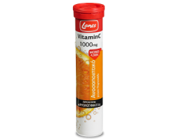 LANES Vitamin C 1000 mg + Ginseng, Συμπλήρωμα διατροφής για ισχυρό ανοσοποιητικό με τζίνσενγκ και γεύση λεμόνι  20 αναβράζουσες ταμπλέτες