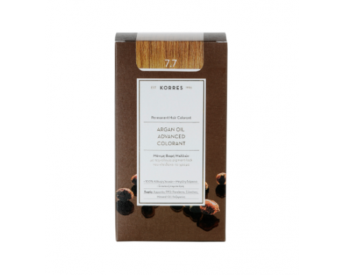 KORRES 7.7 Βαφή Μαλλιών με Έλαιο Argan & φυτική Κερατίνη, ΜΟΚΑ 50ml KORRES 7.7 Βαφή Μαλλιών με Έλαιο Argan & φυτική Κερατίνη, ΜΟΚΑ 50ml