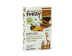 FREZYLAC Organic Cereals,Βιολογική κρέμα για βρέφη μετά τον 6ο μήνα,μήλο-μπανάνα-πορτοκάλι 200g