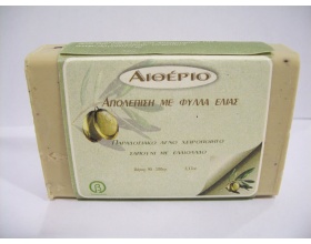 Novomed ΑΙΘΕΡΙΟ, Χειροποίητο σαπούνι από αγνό ελαιόλαδο και φύλλα ελιάς για απολέπιση 100g