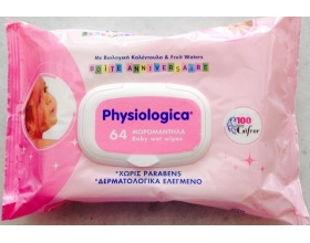 Gifrer Physiologica baby Wipes , Απαλά Μωρομάντηλα Καθαρισμού με καλέντουλα 64 τεμάχια