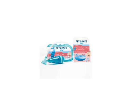 Physiomer Baby Nasal Aspirator, Ρινικός αποφρακτήρας για βρέφη 1 τεμάχιο & μία συσκευασία με 5 προστατευτικά φίλτρα Physiomer Baby Nasal Aspirator, Ρινικός αποφρακτήρας για βρέφη 1 τεμάχιο & μία συσκευασία με 5 προστατευτικά φίλτρα
