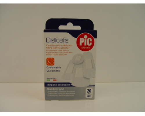 Pic Solution Delicate, Τσιρότο υπέρ απαλό και εξαιρετικά απορροφητικό 20 τεμάχια mix Pic Solution Delicate, Τσιρότο υπέρ απαλό και εξαιρετικά απορροφητικό 20 τεμάχια mix