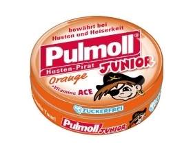 Pulmoll Junior Orange,  Παιδικές καραμέλες για το βήχα με πορτοκάλι 50g
