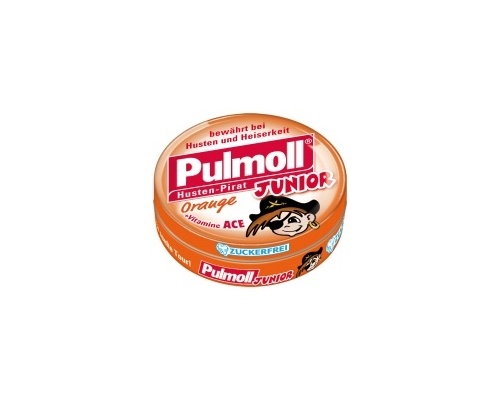 Pulmoll Junior Orange,  Παιδικές καραμέλες για το βήχα με πορτοκάλι 50g