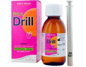 Pierre Fabre Sante Petit Drill, Παιδικό Σιρόπι για τον ξηρό βήχα, με γεύση φράουλας 125 ml 