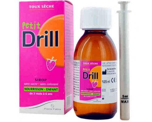 Pierre Fabre Sante Petit Drill, Παιδικό Σιρόπι για τον ξηρό βήχα, με γεύση φράουλας 125 ml 