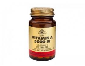 Solgar Vitamin A Dry 5000IU 100tab., Συμπλήρωμα διατροφής που βοηθάει στην ενδυνάμωση της όρασης, τη διατήρηση υγιούς δέρματος, μαλλιών και βλεννογόνων