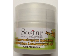 SOSTAR Αντιγηραντική κρέμα προσώπου με πανθενόλη και υαλουρονικό οξύ spf 30 50ml