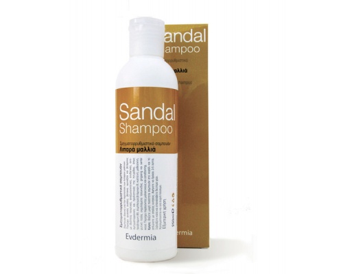 Evdermia Sandal shampoo Σμηγματορρυθμιστικό σαμπουάν για λιπαρά μαλλιά, ιδανικό για συχνό λούσιμο  250ml Evdermia Sandal shampoo Σμηγματορρυθμιστικό σαμπουάν για λιπαρά μαλλιά, ιδανικό για συχνό λούσιμο  250ml