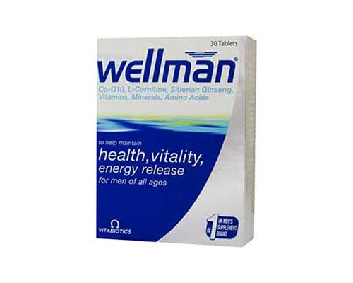 Vitabiotics Wellman, Πολυβιταμίνη ειδικά σχεδιασμένη για άνδρες με Ginseng, αμινοξέα, βιταμίνες και ιχνοστοιχεία 30 ταμπλέτες Vitabiotics Wellman, Πολυβιταμίνη ειδικά σχεδιασμένη για άνδρες με Ginseng, αμινοξέα, βιταμίνες και ιχνοστοιχεία 30 ταμπλέτες