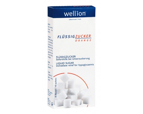 Wellion Liquid Sugar Orange, Υγρή ζάχαρη με γεύση πορτοκάλι για κρίση υπογλυκαιμίας 10 φακελάκια Wellion Liquid Sugar Orange, Υγρή ζάχαρη με γεύση πορτοκάλι για κρίση υπογλυκαιμίας 10 φακελάκια