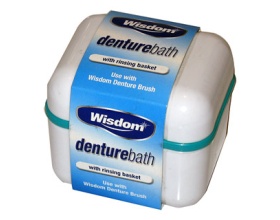 Wisdom Denture Bath, θήκη μασέλας για τον καθαρισμό και την αποθήκευση της μασέλας 1 τεμάχιο