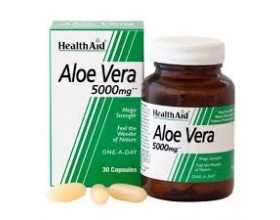 Health Aid ALOE VERA, ΑΛΟΗ ΒΕΡΑ 5000mg, Φυσικό αποτοξινωτικό, δίνει αρμονία ειδικά στο έντερο, αντανακλώντας φωτεινότητα στην εξωτερική εμφάνιση, 30 κάψουλες