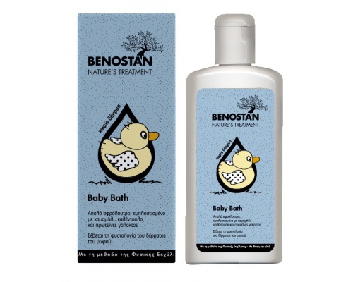 BENOSTAN Baby bath Απαλό αφρόλουτρο που δεν προκαλεί δάκρυα  Με εκχυλίσματα από Καλέντουλα, χαμομήλι, πρωτεΐνες γάλακτος 200ml BENOSTAN Baby bath Απαλό αφρόλουτρο που δεν προκαλεί δάκρυα  Με εκχυλίσματα από Καλέντουλα, χαμομήλι, πρωτεΐνες γάλακτος 200ml