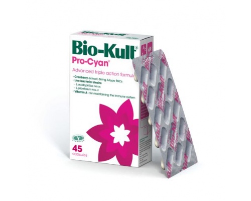 Protexin Bio-Kult Pro-Cyan 45 caps, Τριπλή σύνθεση Cranberry η οποία βοηθάει στη διατήρηση της καλής υγείας του ουροποιητικού και στην αποφυγή επαναλαμβανόμενων ουρολοιμώξεων