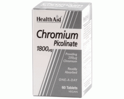 Health Aid Chromium Picolinate 1800mg Για Ενίσχυση Αδυνατίσματος,  60 ταμπλέτες Health Aid Chromium Picolinate 1800mg Για Ενίσχυση Αδυνατίσματος,  60 ταμπλέτες