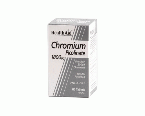 Health Aid Chromium Picolinate 1800mg Για Ενίσχυση Αδυνατίσματος,  60 ταμπλέτες Health Aid Chromium Picolinate 1800mg Για Ενίσχυση Αδυνατίσματος,  60 ταμπλέτες