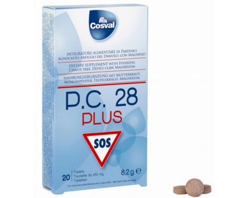 Cosval P.C. 28 Plus Φυτικό Παυσίπονο, 20 tabs  Cosval P.C. 28 Plus Φυτικό Παυσίπονο, 20 tabs