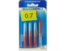 ELGYDIUM Clinic Mono Compact 0.7mm, Μεσοδόντεια βουρτσάκια, για την απομάκρυνση της πλάκας & των τροφών, 4 τμχ.