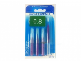 ELGYDIUM Clinic Mono Compact 0.8mm, Μεσοδόντεια βουρτσάκια, για την απομάκρυνση της πλάκας & των τροφών, 4 τμχ.