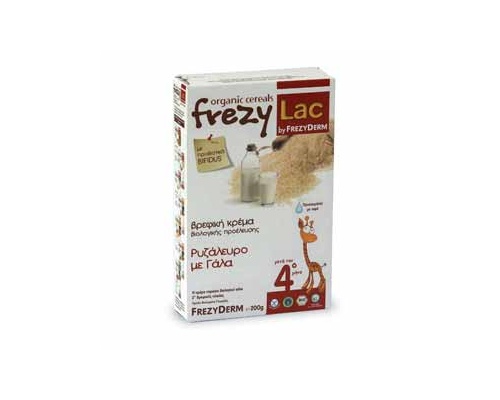 FREZYLAC Organic Cereals Βρεφική κρέμα βιολογικής προέλευσης με Ρυζάλευρο με Γάλα μετά τον 4ο μήνα 200g
