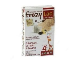 FREZYLAC Organic Cereals Βρεφική κρέμα βιολογικής προέλευσης με Ρυζάλευρο με Γάλα και Βανίλια μετά τον 4ο μήνα 200g