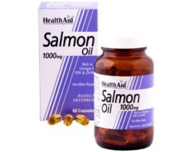 Health Aid SALMON OIL 1000 mg Omega-3 (EPA/DHA), Για την διατήρηση της καλής υγείας της καρδιάς, τη μείωση της χοληστερόλης και τη καλή κατάσταση του κυκλοφορικού, 60 κάψουλες