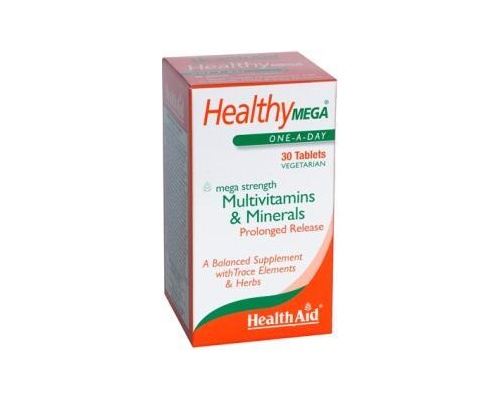 Health Aid Healthy Mega-Multivit Συμπλήρωμα διατροφής με Πολυβιταμίνες και Μέταλλα 30 ταμπλέτες Health Aid Healthy Mega-Multivit Συμπλήρωμα διατροφής με Πολυβιταμίνες και Μέταλλα 30 ταμπλέτες