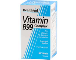 Health Aid Vitamin B99 Complex 60 Tablets, Σύμπλεγμα Βιταμινών Β για υγιές νευρικό σύστημα Health Aid Vitamin B99 Complex 60 Tablets, Σύμπλεγμα Βιταμινών Β για υγιές νευρικό σύστημα