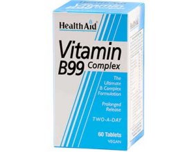 Health Aid Vitamin B99 Complex 60 Tablets, Σύμπλεγμα Βιταμινών Β για υγιές νευρικό σύστημα Health Aid Vitamin B99 Complex 60 Tablets, Σύμπλεγμα Βιταμινών Β για υγιές νευρικό σύστημα
