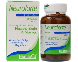 Health Aid NEUROFORTE, Yγιές νευρικό σύστημα & εγκέφαλος, καταπολεμά το στρες, την ανησυχία, τρέφει τα εγκεφαλικά κύτταρα και διατηρεί άριστη την ισορροπία τους, 30 ταμπλέτες Health Aid NEUROFORTE, Yγιές νευρικό σύστημα & εγκέφαλος, καταπολεμά το στρες, την ανησυχία, τρέφει τα εγκεφαλικά κύτταρα και διατηρεί άριστη την ισορροπία τους, 30 ταμπλέτες