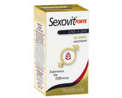 Health Aid SEXOVIT Forte συνδυασμός από Bιταμίνες, Mέταλλα και Aμινοξέα μαζί με Tζίνσενγκ & Tζίνγκο Mπιλόμπα για μέγιστο αποτέλεσμα στις σεξουαλικές επιδόσεις του άνδρα ή της γυναίκας 30 ταμπλέτες