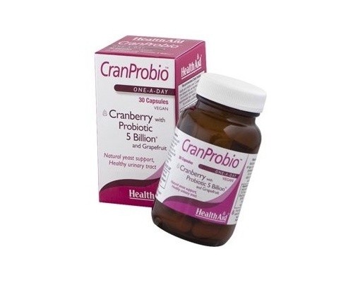Ηealth Aid CranProbio 30caps, Μοναδικός συνδιασμός προβιοτικών,κράνμπερυ και γκρέιπφρουτ με φυσικές αντιμυκητισιακες και αντιβακτηριακές ιδιότητες Ηealth Aid CranProbio 30caps, Μοναδικός συνδιασμός προβιοτικών,κράνμπερυ και γκρέιπφρουτ με φυσικές αντιμυκητισιακες και αντιβακτηριακές ιδιότητες